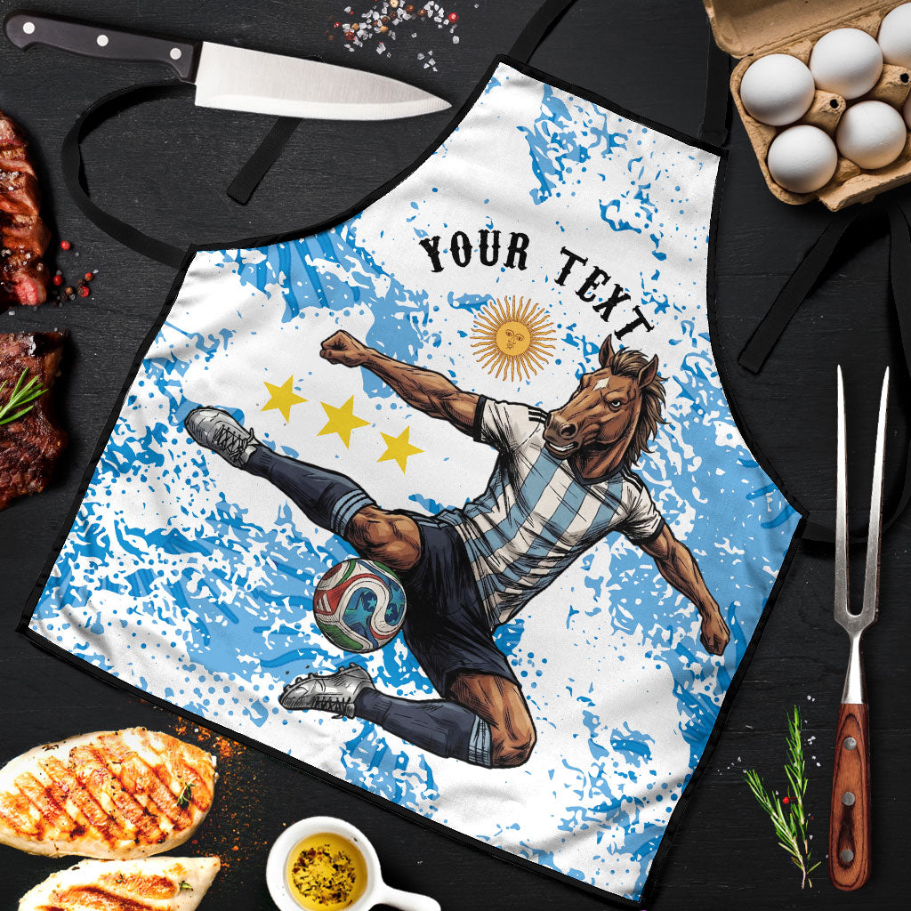 Personalized La Seleccion Argentina Soccer Apron Football Sun Of May Athletic Horse Mascot - Distressed Grunge Art