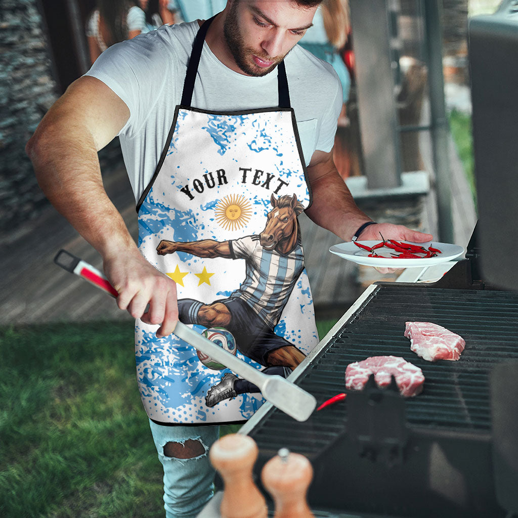 Personalized La Seleccion Argentina Soccer Apron Football Sun Of May Athletic Horse Mascot - Distressed Grunge Art