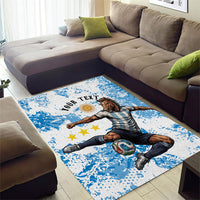 Personalized La Seleccion Argentina Soccer Area Rug Football Sun Of May Athletic Horse Mascot - Distressed Grunge Art