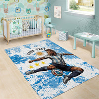 Personalized La Seleccion Argentina Soccer Area Rug Football Sun Of May Athletic Horse Mascot - Distressed Grunge Art