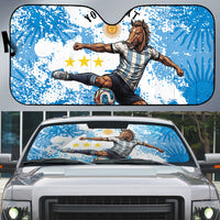 Personalized La Seleccion Argentina Soccer Auto Sun Shade Football Sun Of May Athletic Horse Mascot - Distressed Grunge Art