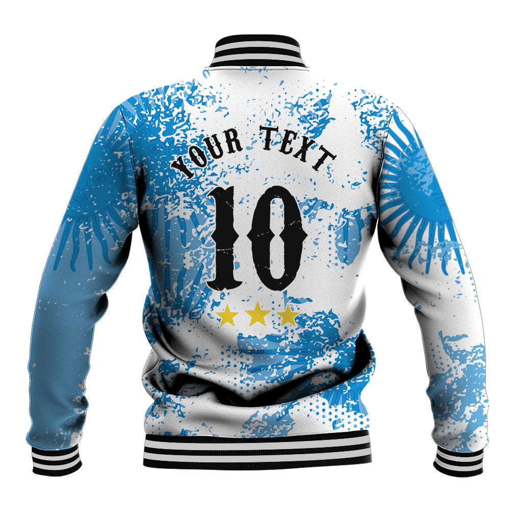 Personalized La Seleccion Argentina Soccer Baseball Jacket Football Sun Of May Athletic Horse Mascot - Distressed Grunge Art