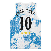Personalized La Seleccion Argentina Soccer Basketball Jersey Football Sun Of May Athletic Horse Mascot - Distressed Grunge Art