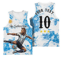 Personalized La Seleccion Argentina Soccer Basketball Jersey Football Sun Of May Athletic Horse Mascot - Distressed Grunge Art