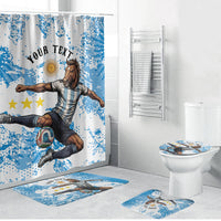 Personalized La Seleccion Argentina Soccer Bathroom Set Football Sun Of May Athletic Horse Mascot - Distressed Grunge Art