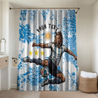 Personalized La Seleccion Argentina Soccer Bathroom Set Football Sun Of May Athletic Horse Mascot - Distressed Grunge Art