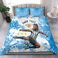 Personalized La Seleccion Argentina Soccer Bedding Set Football Sun Of May Athletic Horse Mascot - Distressed Grunge Art