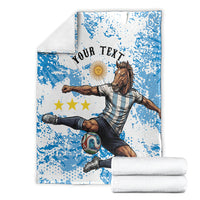 Personalized La Seleccion Argentina Soccer Blanket Football Sun Of May Athletic Horse Mascot - Distressed Grunge Art