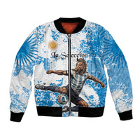 Personalized La Seleccion Argentina Soccer Bomber Jacket Football Sun Of May Athletic Horse Mascot - Distressed Grunge Art