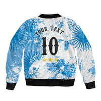 Personalized La Seleccion Argentina Soccer Bomber Jacket Football Sun Of May Athletic Horse Mascot - Distressed Grunge Art