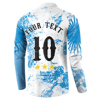 Personalized La Seleccion Argentina Soccer Button Sweatshirt Football Sun Of May Athletic Horse Mascot - Distressed Grunge Art