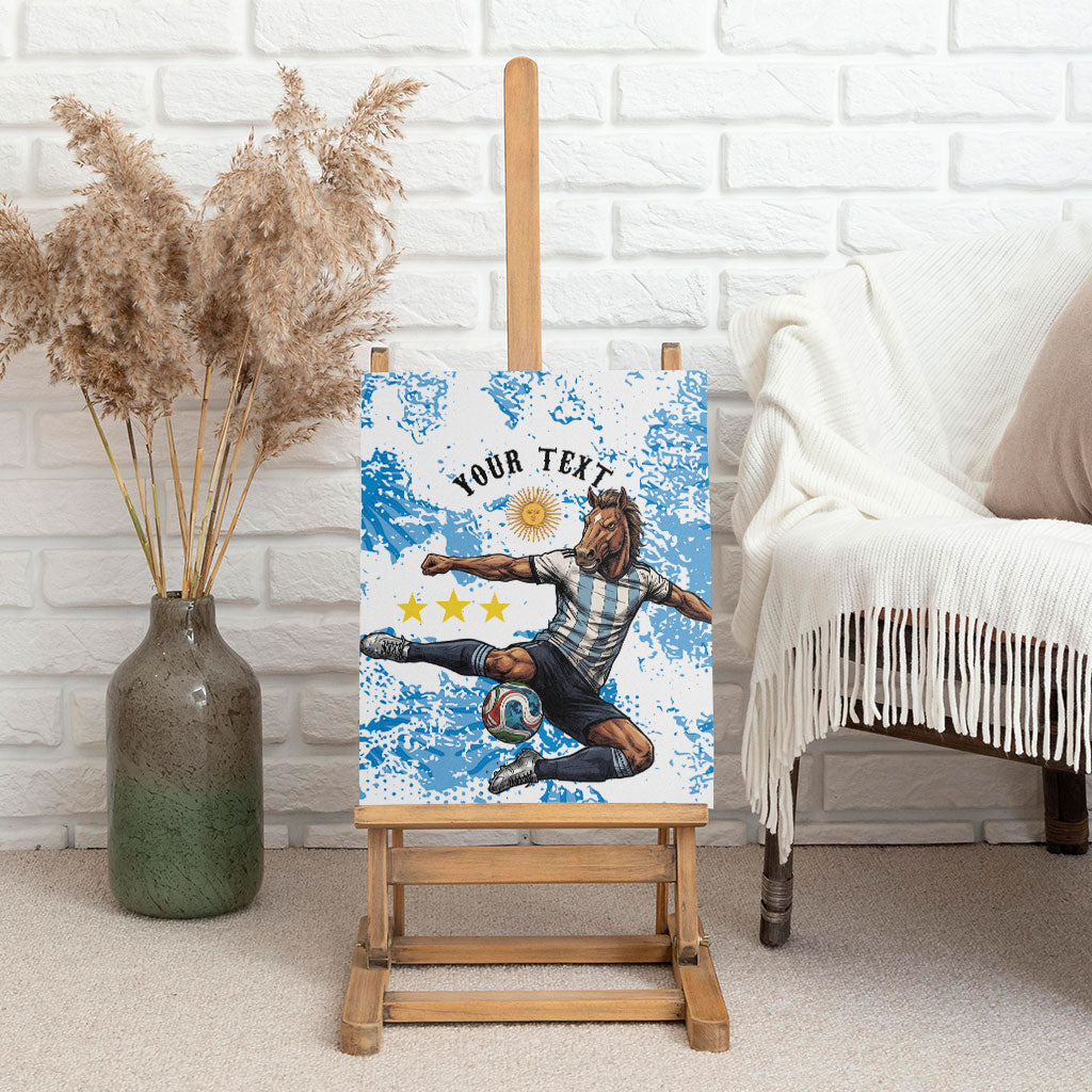 Personalized La Seleccion Argentina Soccer Canvas Wall Art Football Sun Of May Athletic Horse Mascot - Distressed Grunge Art