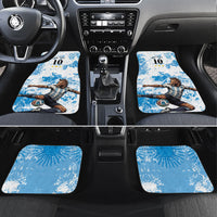 Personalized La Seleccion Argentina Soccer Car Mats Football Sun Of May Athletic Horse Mascot - Distressed Grunge Art