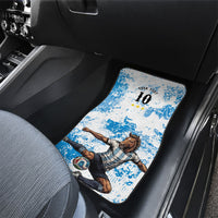 Personalized La Seleccion Argentina Soccer Car Mats Football Sun Of May Athletic Horse Mascot - Distressed Grunge Art