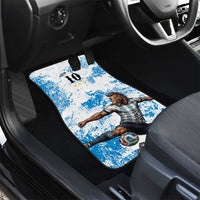 Personalized La Seleccion Argentina Soccer Car Mats Football Sun Of May Athletic Horse Mascot - Distressed Grunge Art