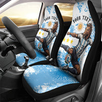Personalized La Seleccion Argentina Soccer Car Seat Cover Football Sun Of May Athletic Horse Mascot - Distressed Grunge Art