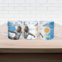 Personalized La Seleccion Argentina Soccer Ceramic Mug Football Sun Of May Athletic Horse Mascot - Distressed Grunge Art