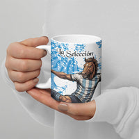 Personalized La Seleccion Argentina Soccer Ceramic Mug Football Sun Of May Athletic Horse Mascot - Distressed Grunge Art