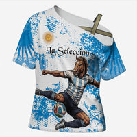 Personalized La Seleccion Argentina Soccer Cross Shoulder Shirt Football Sun Of May Athletic Horse Mascot - Distressed Grunge Art