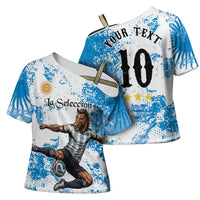 Personalized La Seleccion Argentina Soccer Cross Shoulder Shirt Football Sun Of May Athletic Horse Mascot - Distressed Grunge Art