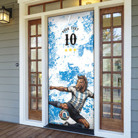 Personalized La Seleccion Argentina Soccer Door Cover Football Sun Of May Athletic Horse Mascot - Distressed Grunge Art