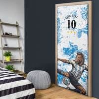 Personalized La Seleccion Argentina Soccer Door Cover Football Sun Of May Athletic Horse Mascot - Distressed Grunge Art
