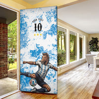 Personalized La Seleccion Argentina Soccer Door Cover Football Sun Of May Athletic Horse Mascot - Distressed Grunge Art