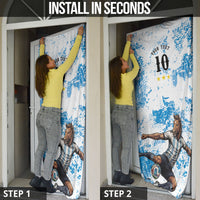 Personalized La Seleccion Argentina Soccer Door Cover Football Sun Of May Athletic Horse Mascot - Distressed Grunge Art