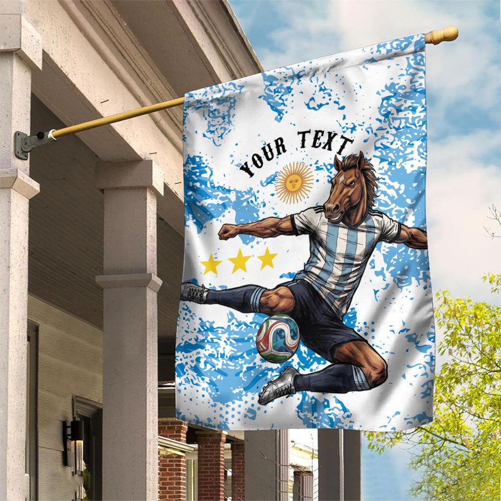 Personalized La Seleccion Argentina Soccer Garden Flag Football Sun Of May Athletic Horse Mascot - Distressed Grunge Art