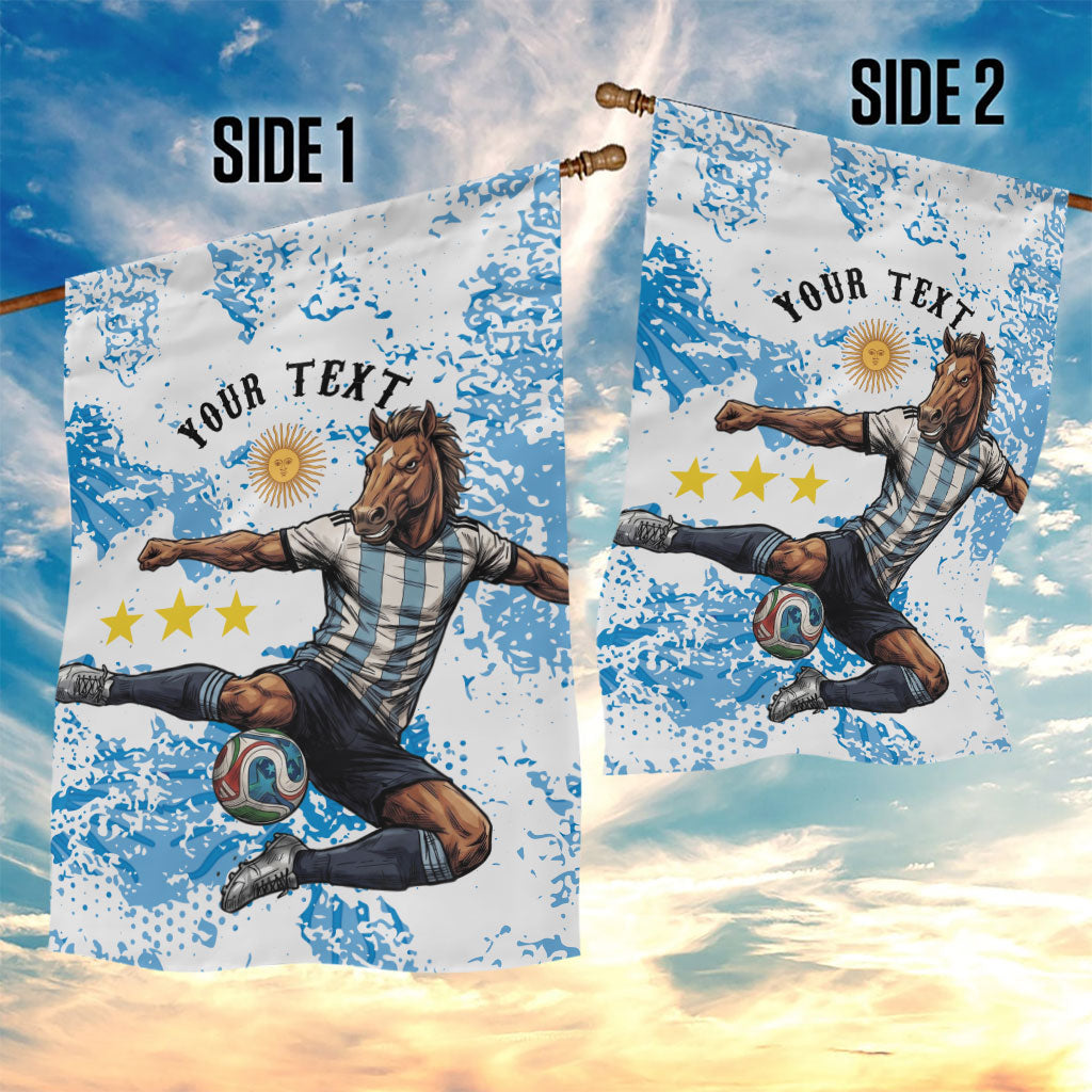 Personalized La Seleccion Argentina Soccer Garden Flag Football Sun Of May Athletic Horse Mascot - Distressed Grunge Art
