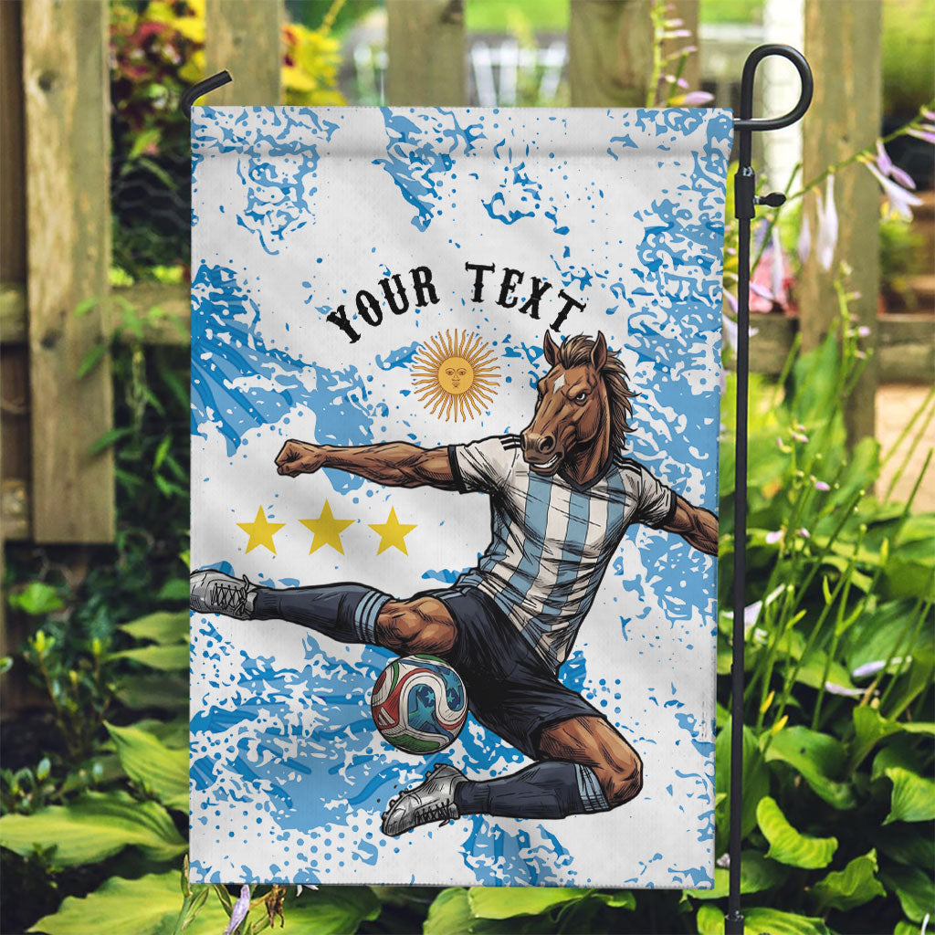 Personalized La Seleccion Argentina Soccer Garden Flag Football Sun Of May Athletic Horse Mascot - Distressed Grunge Art