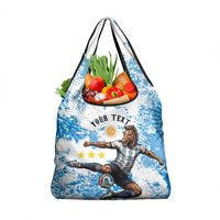 Personalized La Seleccion Argentina Soccer Grocery Bag Football Sun Of May Athletic Horse Mascot - Distressed Grunge Art
