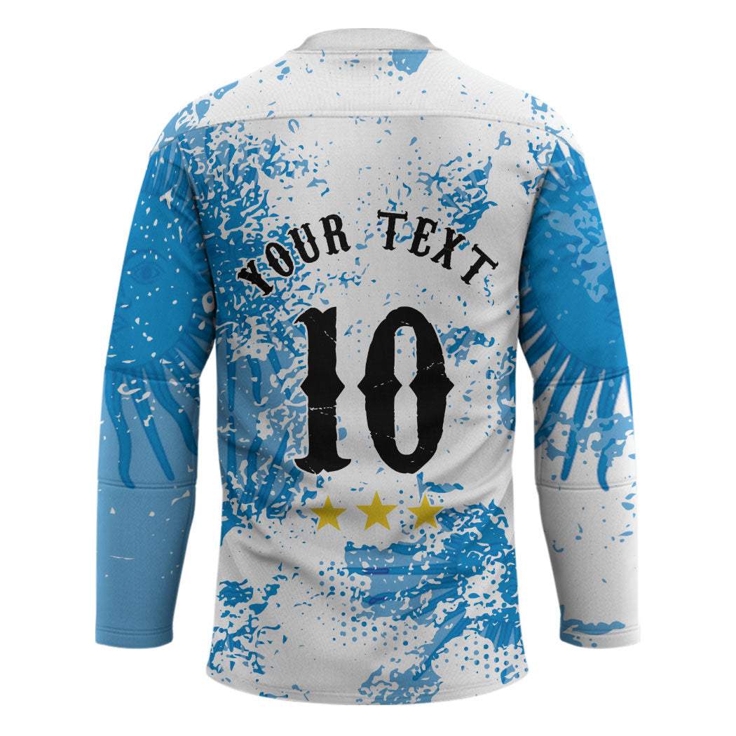 Personalized La Seleccion Argentina Soccer Hockey Jersey Football Sun Of May Athletic Horse Mascot - Distressed Grunge Art