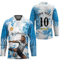 Personalized La Seleccion Argentina Soccer Hockey Jersey Football Sun Of May Athletic Horse Mascot - Distressed Grunge Art