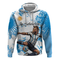 Personalized La Seleccion Argentina Soccer Hoodie Football Sun Of May Athletic Horse Mascot - Distressed Grunge Art