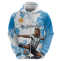 Personalized La Seleccion Argentina Soccer Hoodie Football Sun Of May Athletic Horse Mascot - Distressed Grunge Art