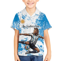 Personalized La Seleccion Argentina Soccer Kid Hawaiian Shirt Football Sun Of May Athletic Horse Mascot - Distressed Grunge Art