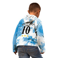 Personalized La Seleccion Argentina Soccer Kid Hoodie Football Sun Of May Athletic Horse Mascot - Distressed Grunge Art