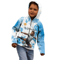 Personalized La Seleccion Argentina Soccer Kid Hoodie Football Sun Of May Athletic Horse Mascot - Distressed Grunge Art