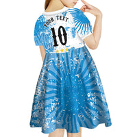 Personalized La Seleccion Argentina Soccer Kid Short Sleeve Dress Football Sun Of May Athletic Horse Mascot - Distressed Grunge Art