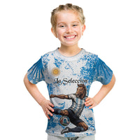 Personalized La Seleccion Argentina Soccer Kid T Shirt Football Sun Of May Athletic Horse Mascot - Distressed Grunge Art