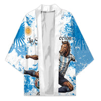 Personalized La Seleccion Argentina Soccer Kimono Football Sun Of May Athletic Horse Mascot - Distressed Grunge Art