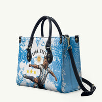 Personalized La Seleccion Argentina Soccer Leather Bag Football Sun Of May Athletic Horse Mascot - Distressed Grunge Art