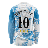 Personalized La Seleccion Argentina Soccer Long Sleeve Shirt Football Sun Of May Athletic Horse Mascot - Distressed Grunge Art