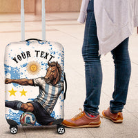Personalized La Seleccion Argentina Soccer Luggage Cover Football Sun Of May Athletic Horse Mascot - Distressed Grunge Art