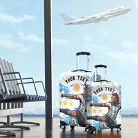 Personalized La Seleccion Argentina Soccer Luggage Cover Football Sun Of May Athletic Horse Mascot - Distressed Grunge Art