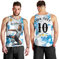 Personalized La Seleccion Argentina Soccer Men Tank Top Football Sun Of May Athletic Horse Mascot - Distressed Grunge Art