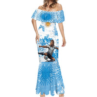 Personalized La Seleccion Argentina Soccer Mermaid Dress Football Sun Of May Athletic Horse Mascot - Distressed Grunge Art