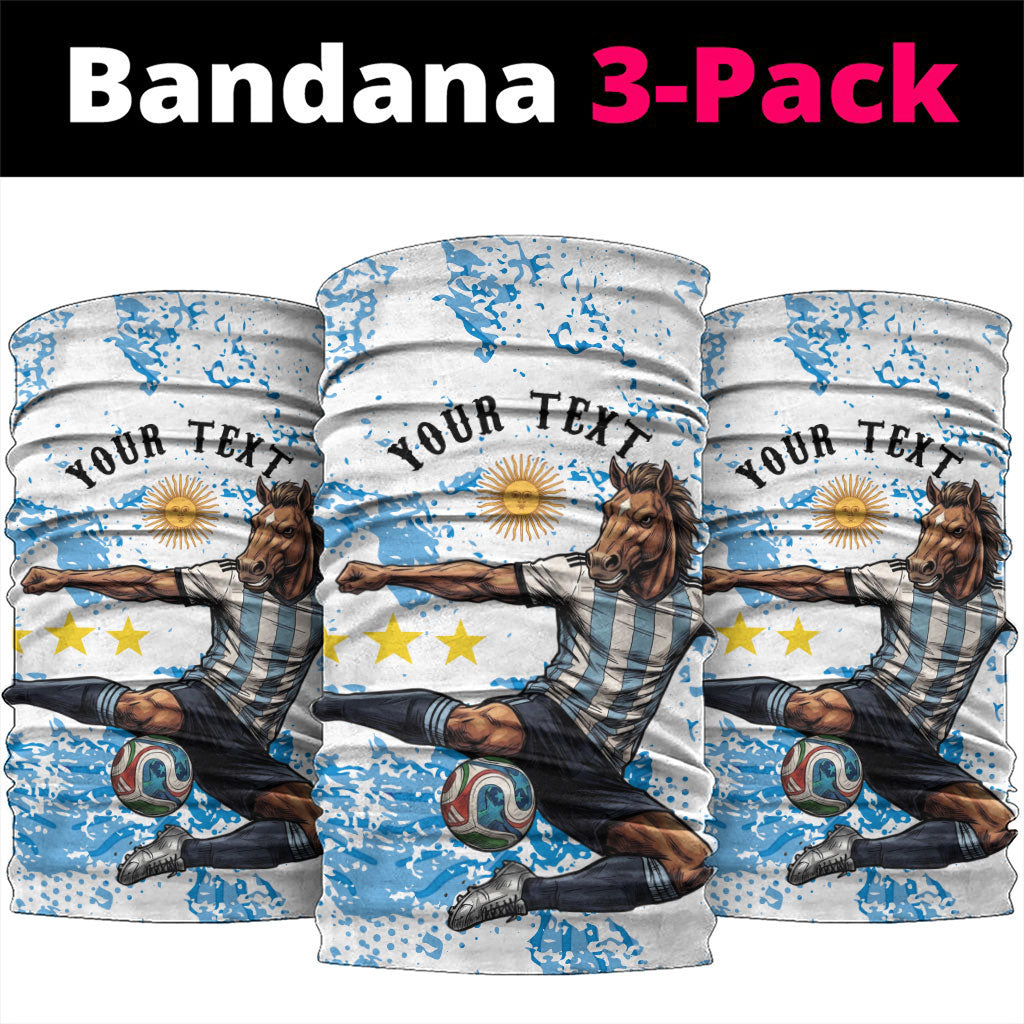 Personalized La Seleccion Argentina Soccer Neck Gaiter Football Sun Of May Athletic Horse Mascot - Distressed Grunge Art