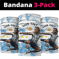 Personalized La Seleccion Argentina Soccer Neck Gaiter Football Sun Of May Athletic Horse Mascot - Distressed Grunge Art